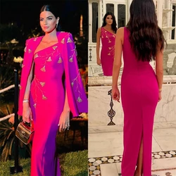 Customized   فساتين السهرة Sheath Beads Two-piece Satin Formal Women Yipeisha Occasion Evening Gown Arab Saudi فستان حفلة موسيقي