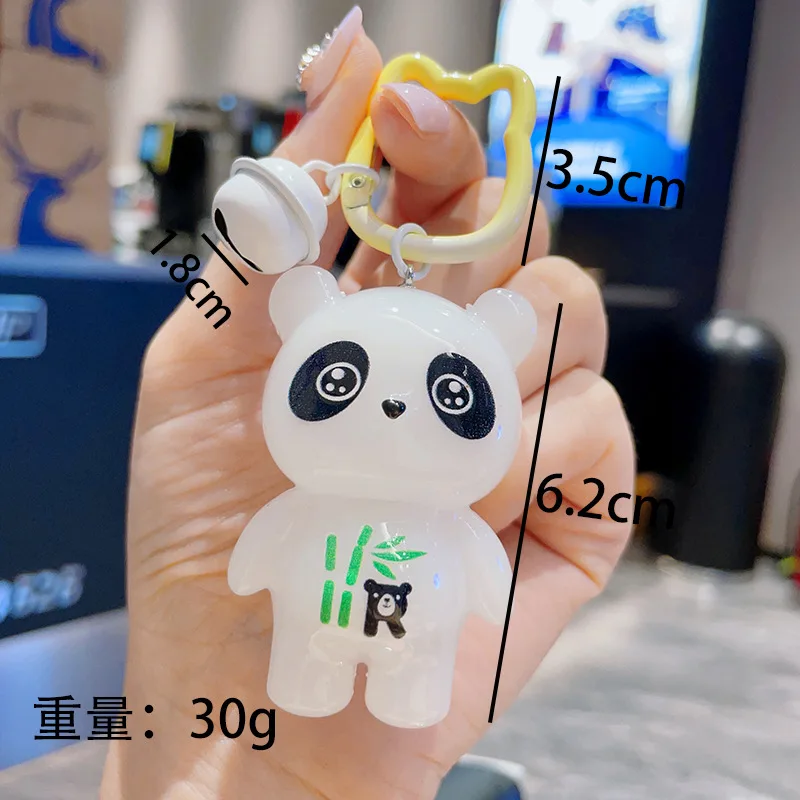 Cartoon Cute Little Panda Acrylic Doll Light-emitting Toy Keychain Pendant Creative Ins Cute Bear Backpack Pendant