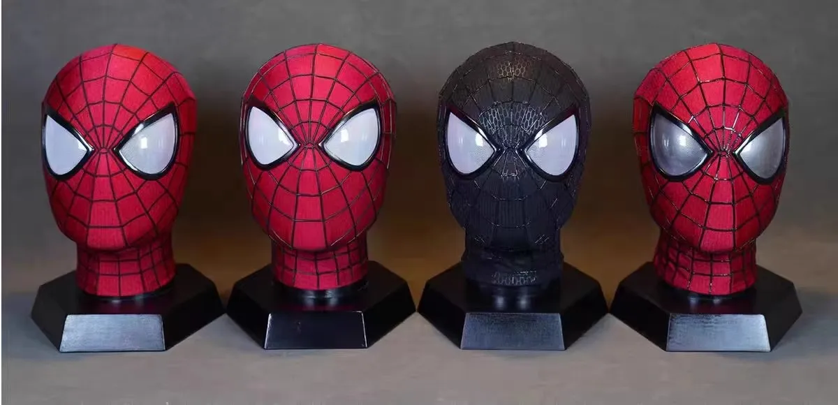 Auf Lager: Miles Spider-Man 1:1 Maßstab Elektronische Maske mit Beweglichen Leuchtenden Augen, Ringsteuerung, Cosplay-Spielzeug, Geschenk – Detail 6