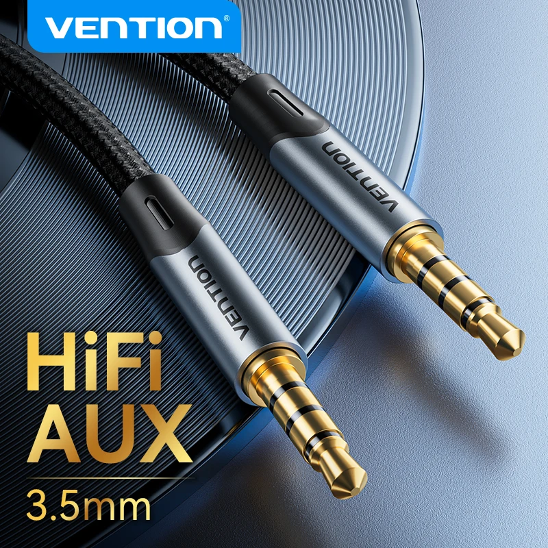 Vention-Cable de Audio macho a macho con conector de 3,5mm para teléfonos, auriculares, guitarras, micrófonos, sonido de alta calidad, Cable auxiliar de 3,5mm