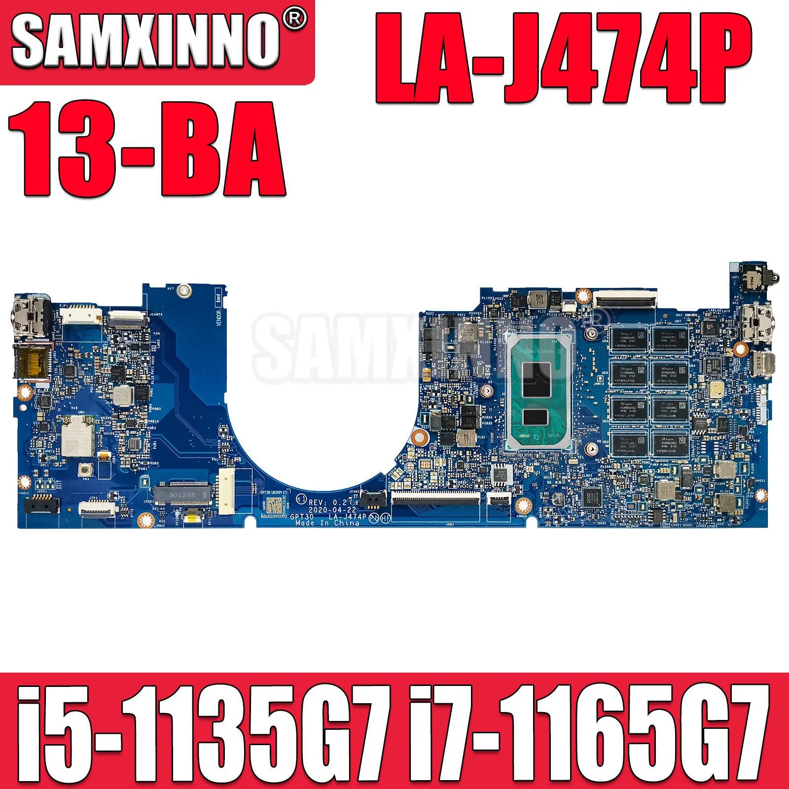 

SAMXINNO For HP Envy 13-BA Laptop Motherboard GPT30 LA-J474P Mainboard With i5-1135G7 i7-1165G7 CPU 8G RAM M20698-601 fully Test