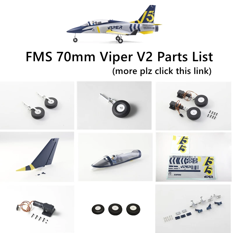 FMS 70mm Viper V2 Ducted Fan Jet Parts list Landing Gear Set Retract Motor ESC Servo Canopy etc RC Airplane Model Plane Aircraft