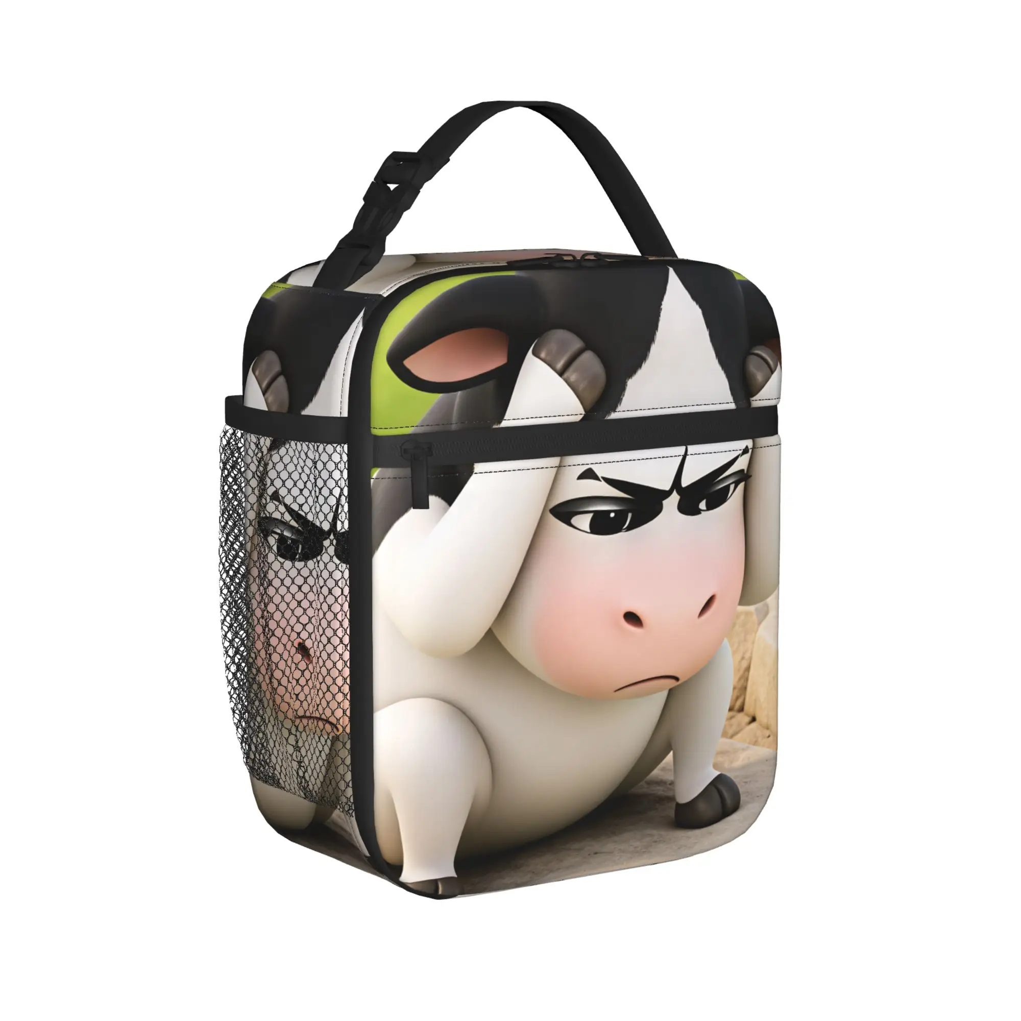 Funny Grassland Cattle Meme  Lunch Bag  Fashion Lunch Box Outdoor Picnic Portable Zipper Tote Food Bags For Child   Cooler Bag
