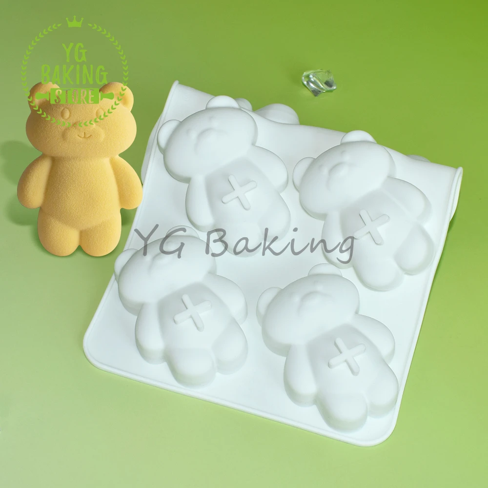 Dorica 6 Hole Baby Bear Chocolate Silicone Mousse Mold DIY Dessert Biscuit Mould Valentine\'s Day Cake Decorating Tools Bakeware