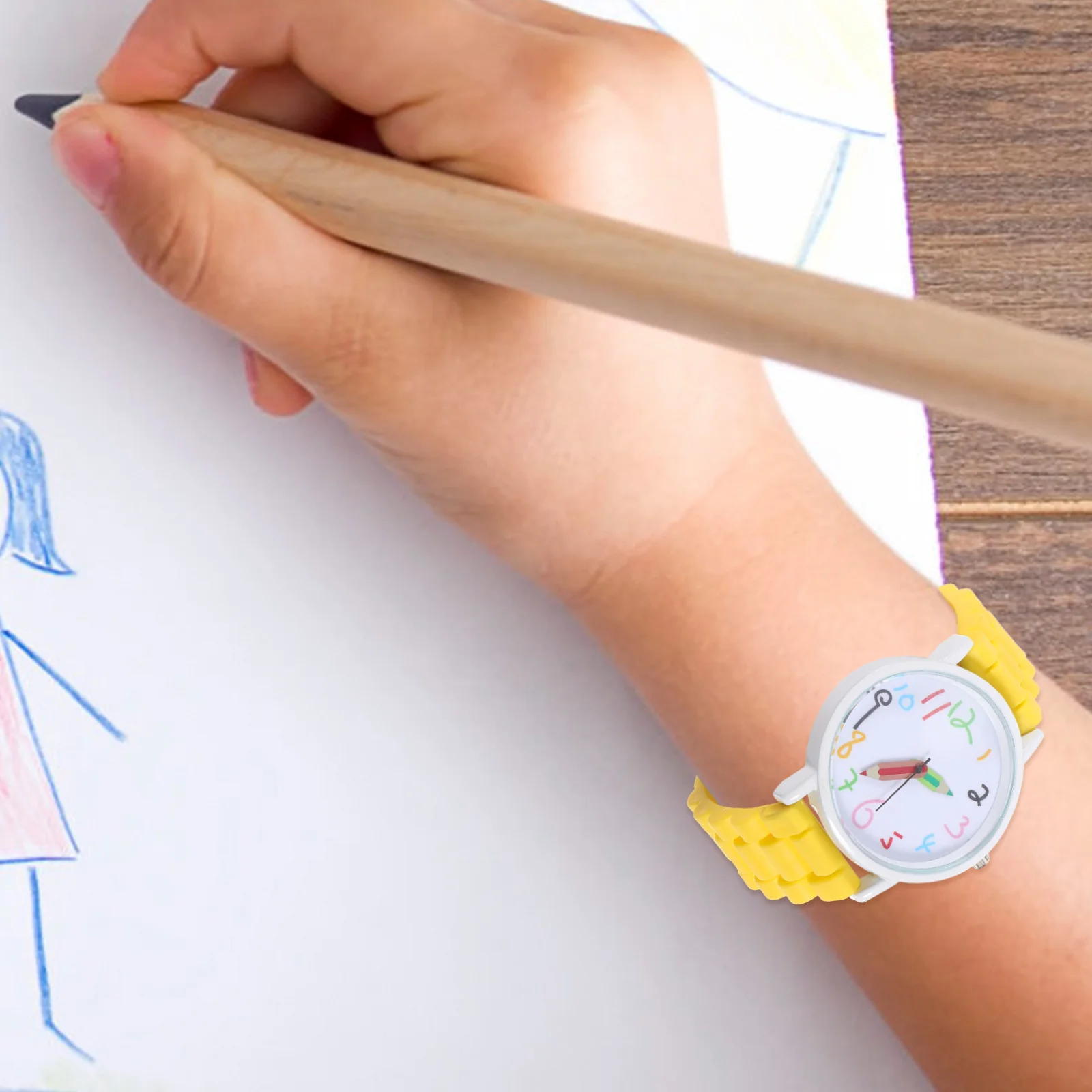 Reloj Lápiz Niño Estilo Japonés Niños Cuarzo Dibujos Animados Rosa para Niños Estudiante