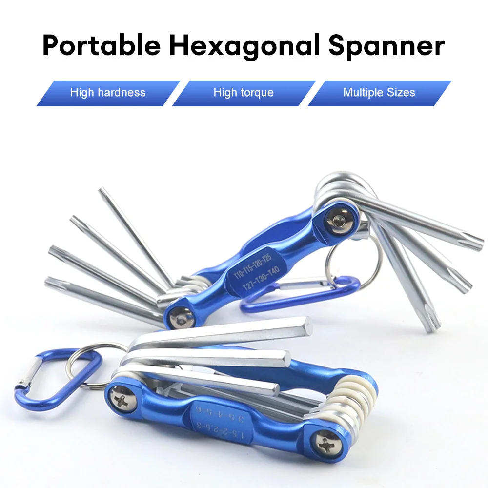 Folding Portable Hexagonal Wrench Set Metal Metric Chave Torx Allen Key Hex Screwdriver Wrenches Hand Tool Llave Hexagon Spanner