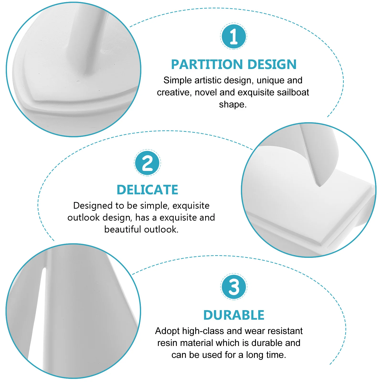 

Exquisite Resin Sailboat Desktop Decor Artistic Sailboat Ornament Practical Office Housewarming Decoration