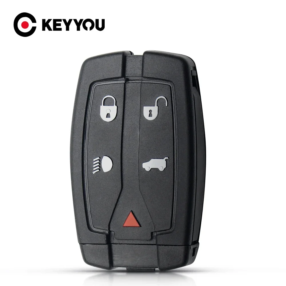 

KEYYOU 1PCS New For Land Rover Freelander Remote Flip Fob Replacement 5 Buttons Uncut Blade Car Key Case Cover