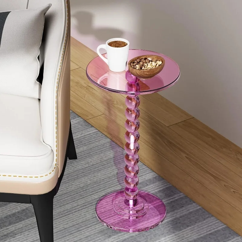Acrylic Coffee Table Portable Round Tea Table Luxury Living Room Sofas and Seating Side Tables Modern Household Furnitures