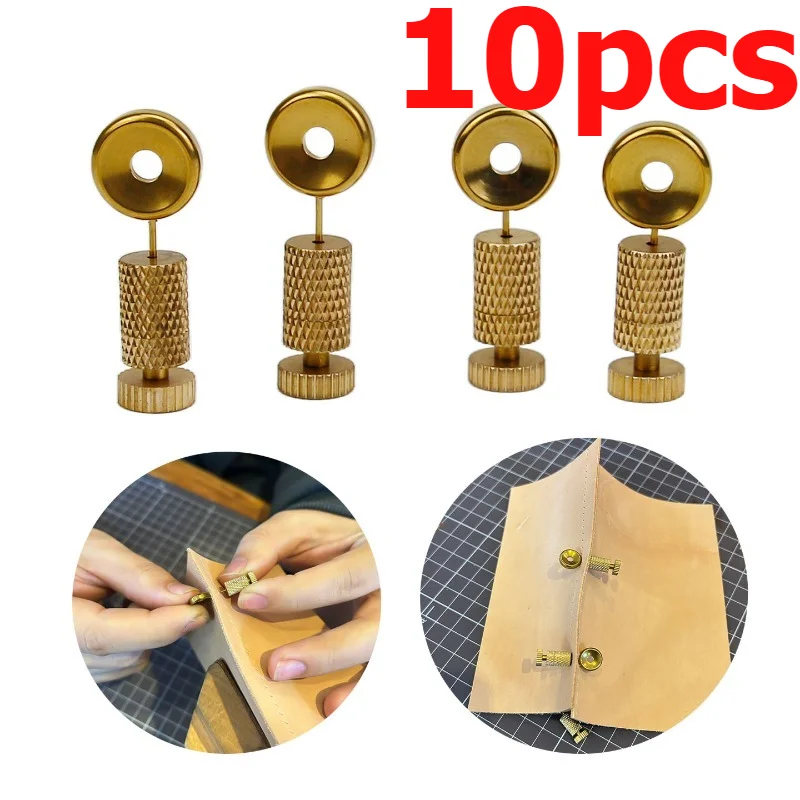 10Pcs Pure Copper Positioning Pins 11-17MM DIY Leather Craft Anti Shift Locator Hardened Steel Needle Copper Base