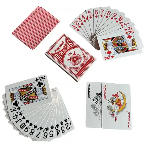 नए 54 पीस/सेट ग्रे कोर पेपर पोकर किंग डेक प्लेइंग कार्ड्स मैजिक टूल पार्टी टेबल गेम लाल नीला 8 best sales अलंकार - №3