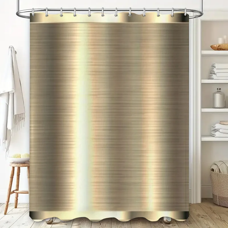 Luxury Golden Shower Curtain: A Touch of Elegance for Your Bathroom Decor This 128 character AliExpress title highlights the lux - view 2