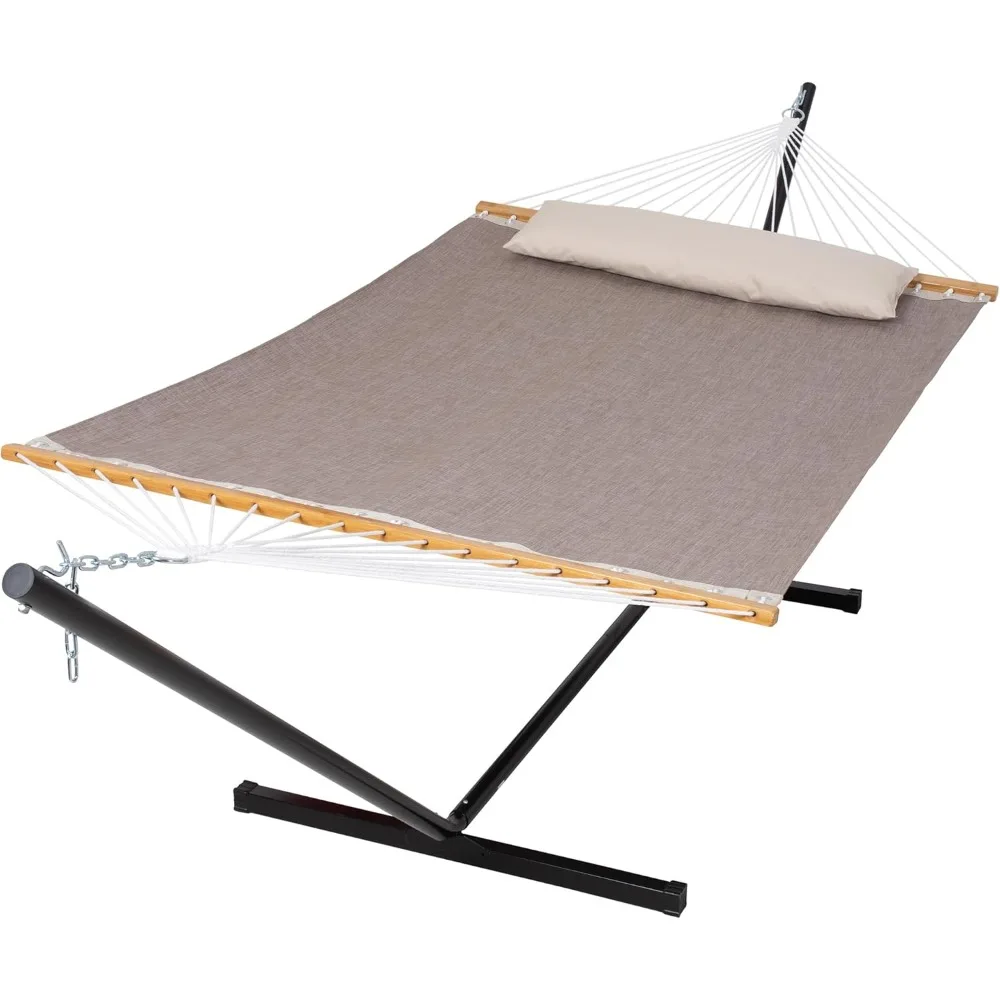 

Portable Hammock with Stand Included, Stand Alone Backyard Hammock for 2 Person, 450 lbs Capacity, Brown