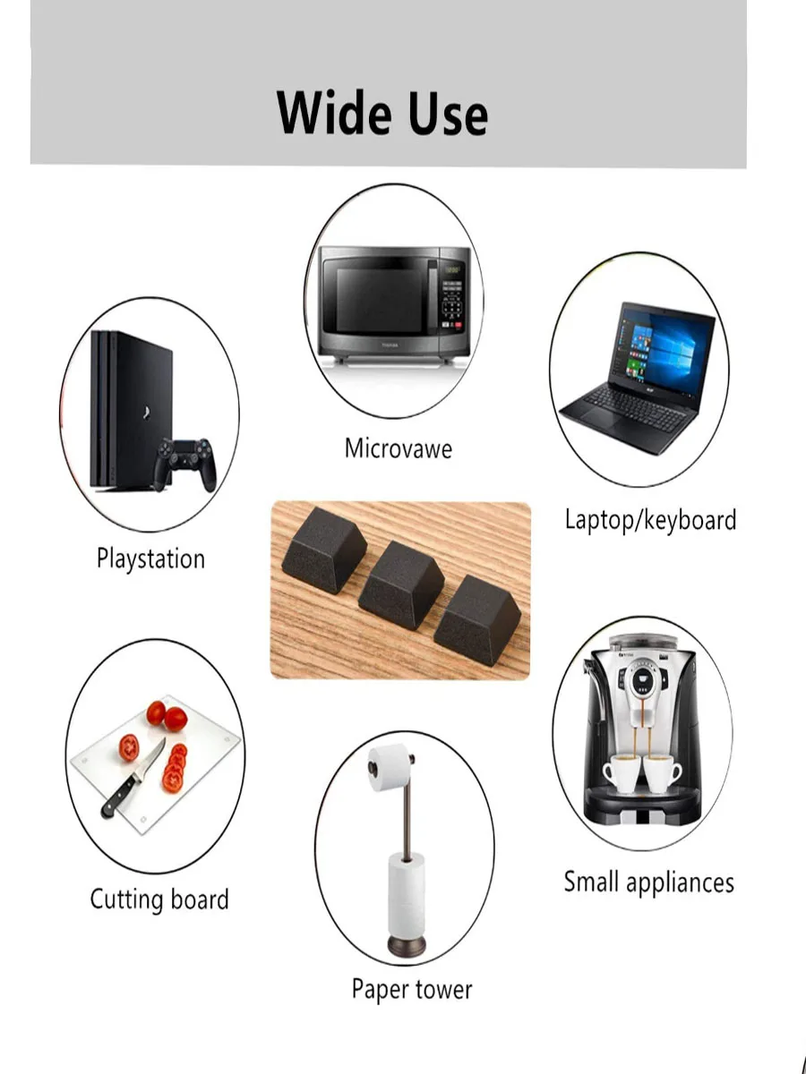 Rubber Feet Self-adhesive Furniture Pads Square/Round Non-slip Foot Door Buffer Pad For Electronics Laptop Appliances Furniture image 6