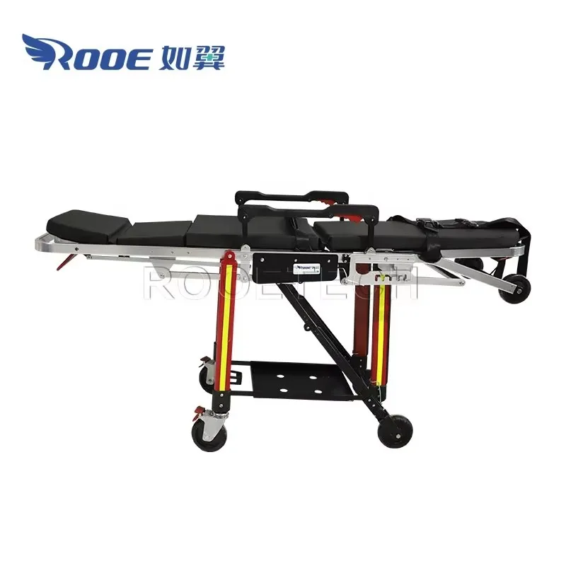 5-Position Folding Ambulance Chair Stretcher with 0-75 Adjustable Back