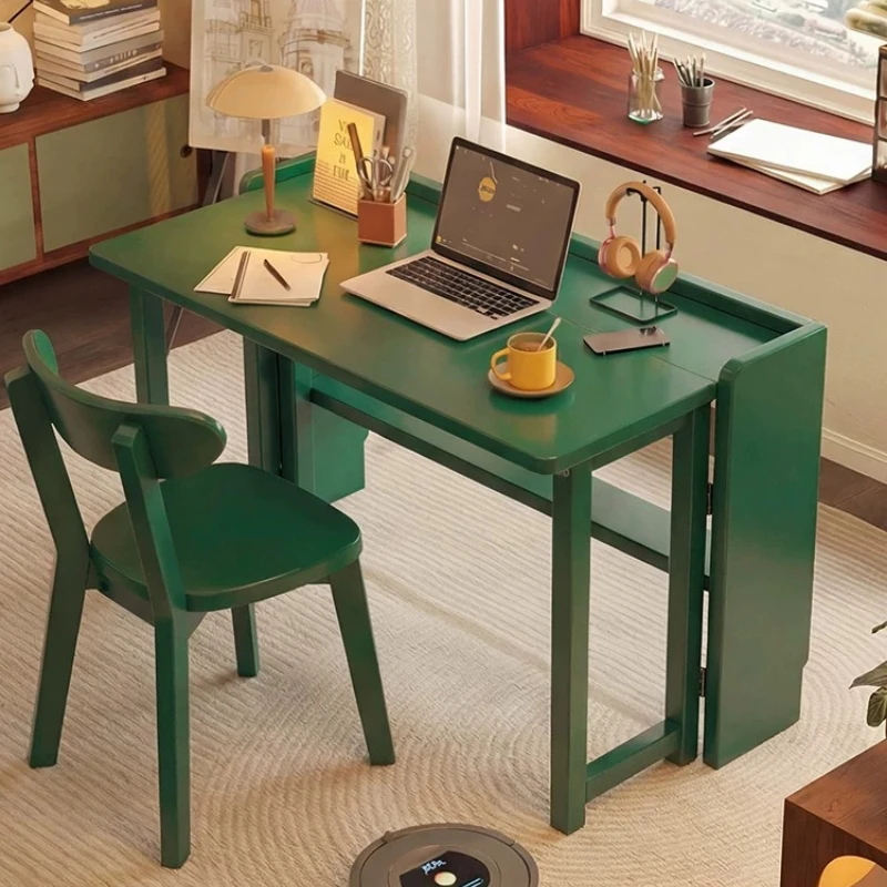 Foldable desk integrated against the wall small apartment simple multi-functional learning writing desk
