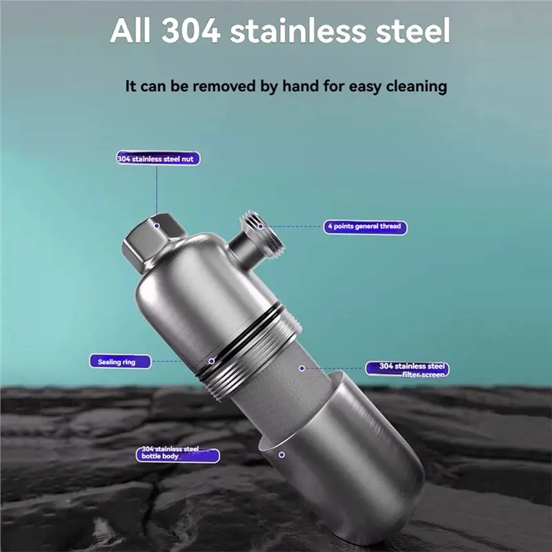 A74G-Universal Faucet Filter Stainless Steel Water Filter Anti-Scaling 1/2