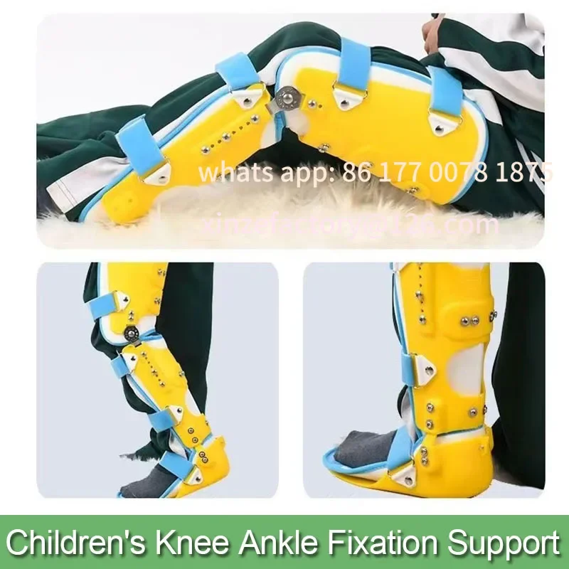 Customizable Children's Knee Ankle Fixation Support-Adjustable Ankle Joint Support-Suitable for Leg Fracture Sprain Rehabilitati