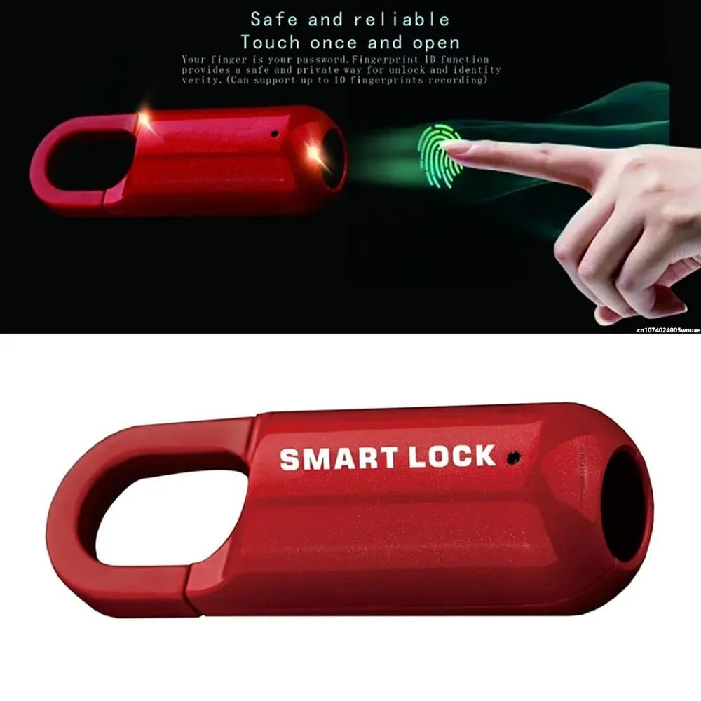 Imagem -06 - Cadeado de Impressão Digital Inteligente Recarregável Pequeno Keyless Biométrico Keyless Thumbprint Bloqueio para Escola Ginásio Locker