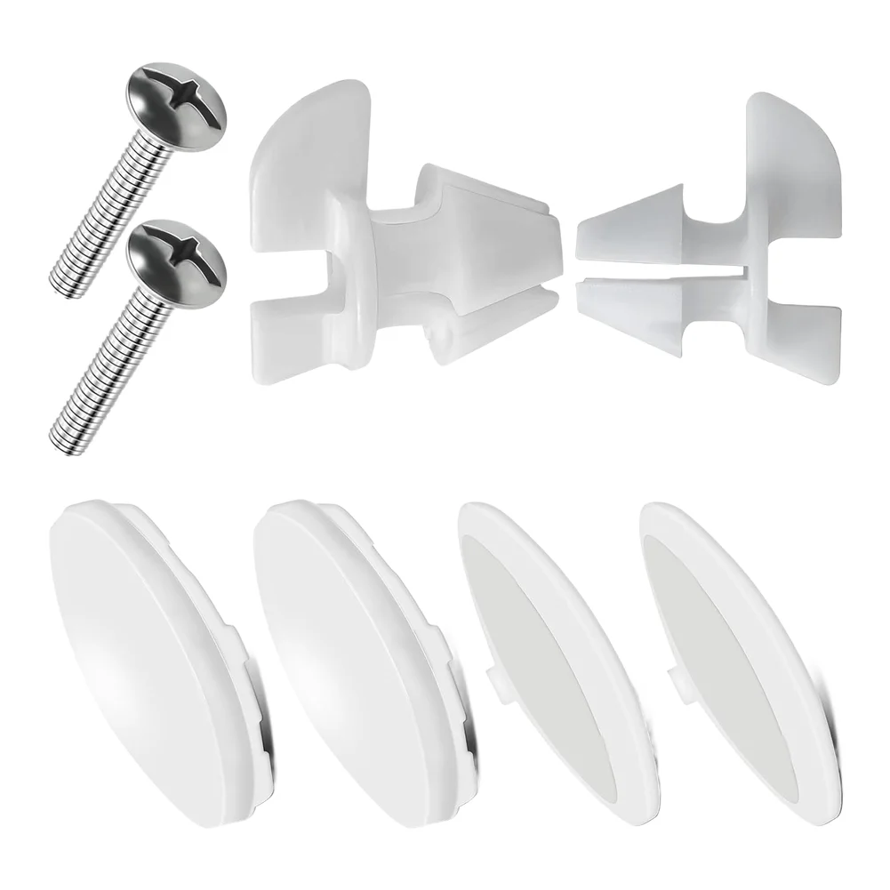 Rubber Cushioning Pads Toilet Seat Bumper For Bathroom Use Enhanced Stability Design Quiet Closing Function White
