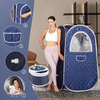 Přenosná parní sauna, osobní domácí vířivka, skládací saunový stan s 4l a parním generátorem 1500 W 10 nejlepší prodej napařovací stroj na tělo - №9