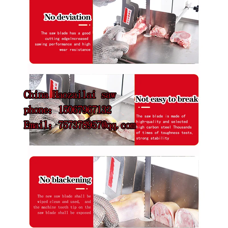 durable steel 2950 mm meat and bone cutting butcher band saw blade for machine Fast cutting Frozen meat shop bone saw blade