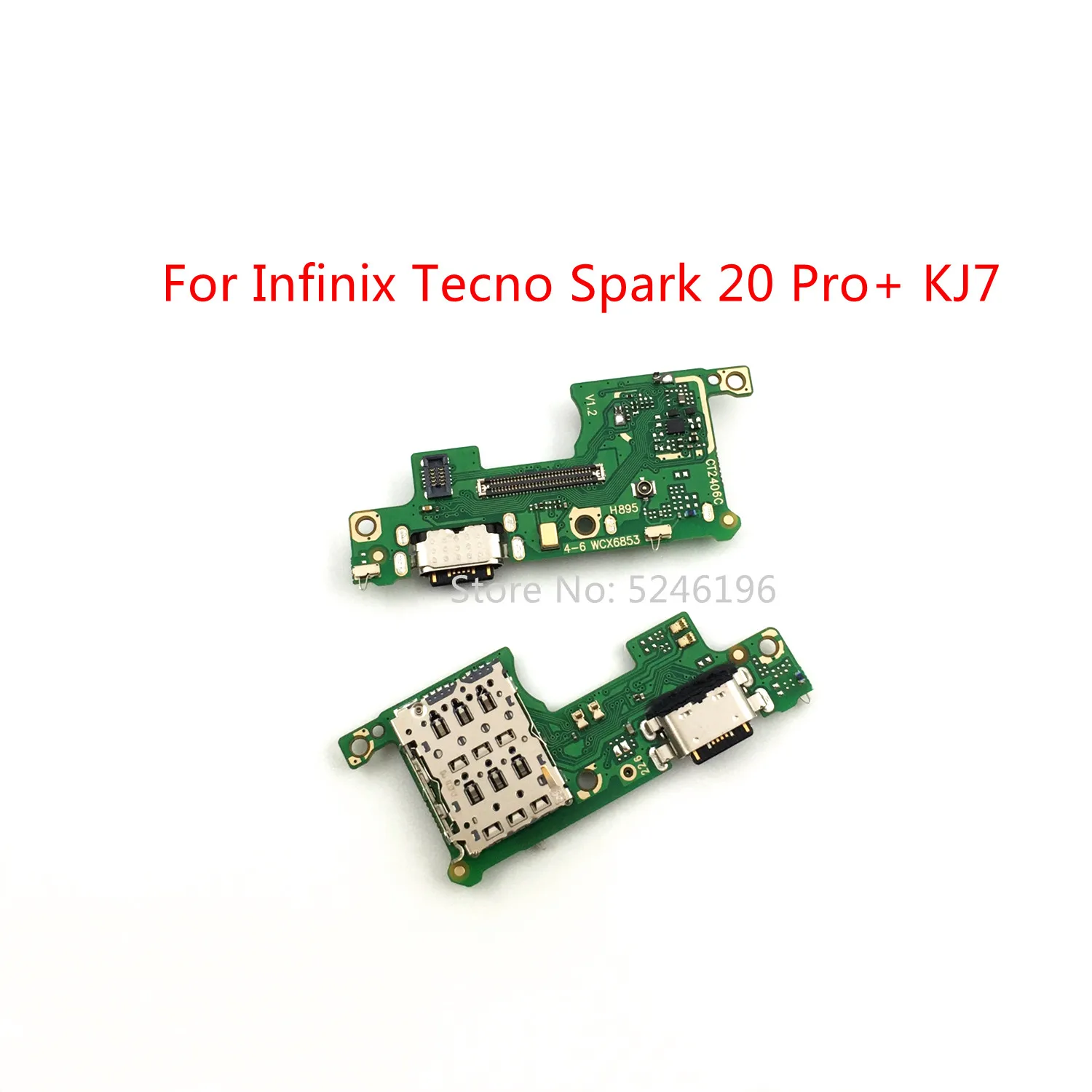 1pcs USB Charging Port Charger Base Connector For Infinix Tecno Spark 20 Pro+ Plus KJ7 Replace Part.