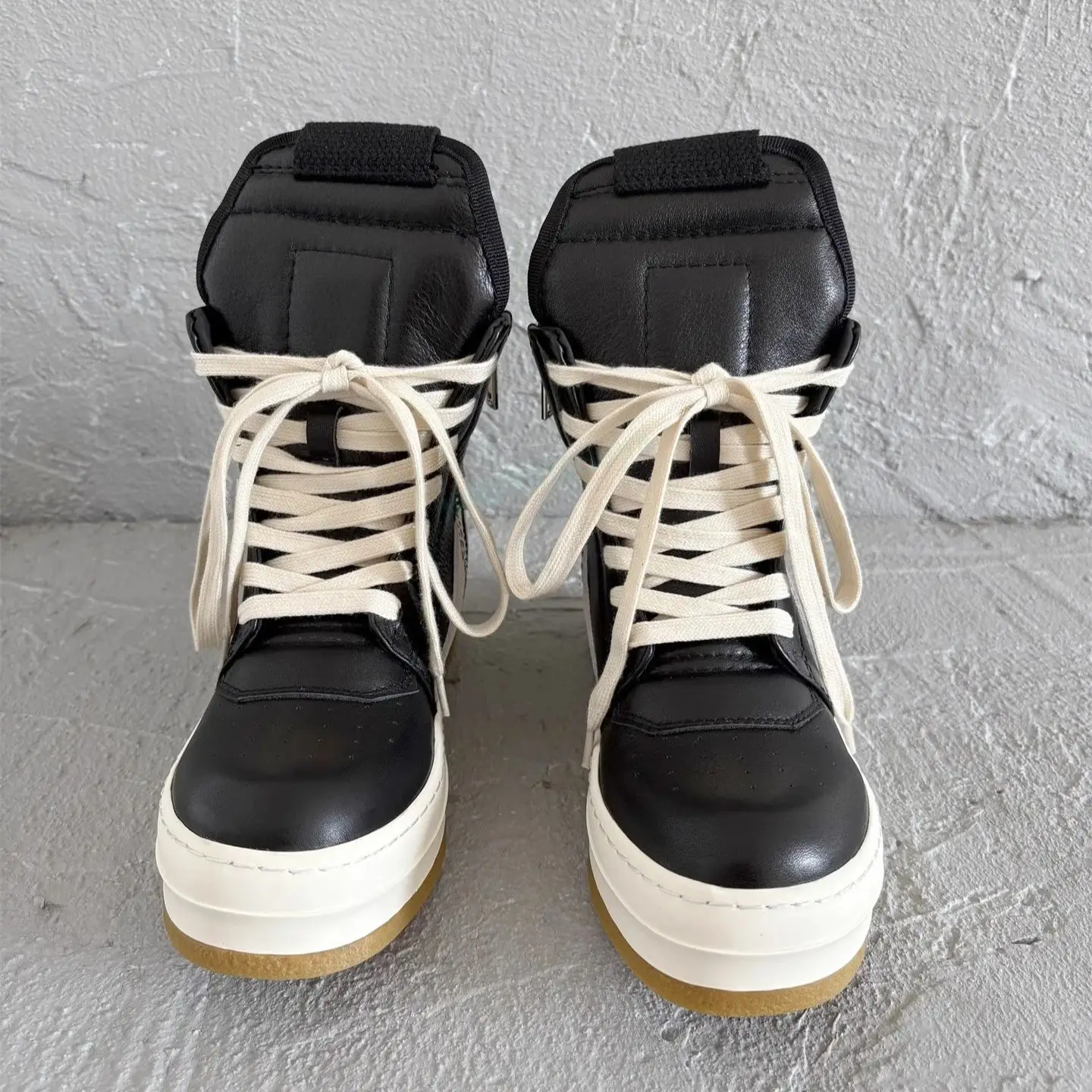 

Brand Men Shoes Casual Genuine Leather Double Sole Lace Up HIgh Top Ankle Wome' Shoes Retro Vintage Luxury Designers Boots