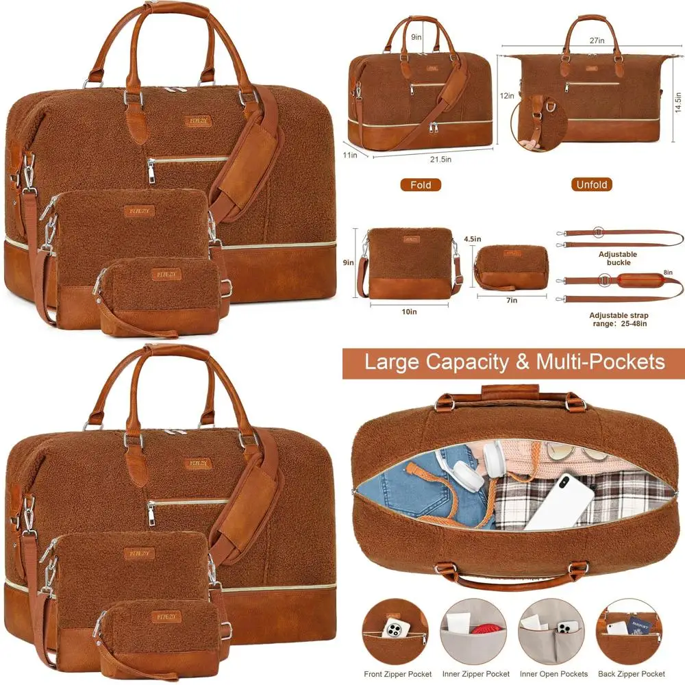 Women's Lightweight Travel Tote with Shoe Compartment - Carry-On Overnight Bag for Weekend Trips