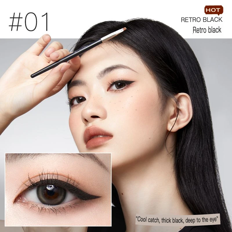 Kremowy eyeliner Unny niełatwy do rozmazania, wodoodporny i długotrwały. Pędzel do eyelinera w kremie, brązowa paleta cieni do powiek