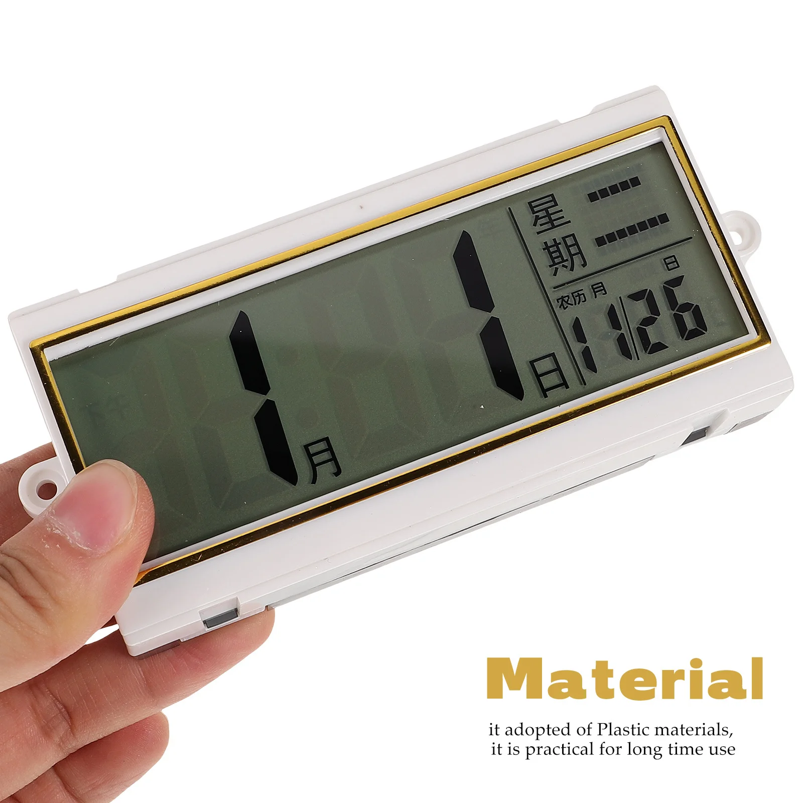 Ekran LCD na ścianę, wielofunkcyjny cyfrowy kalendarz z zegarem i wyświetlaczem temperatury, zegar elektroniczny DIY z wiecznym datownikiem i datą księżyca.