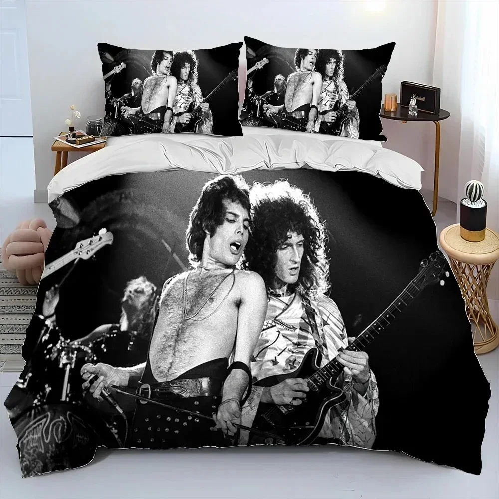 

3D Print Freddie Mercury Queen-Rock-Band Bedding Set Duvet Cover Bed Set Quilt Cover Pillowcase Comforter king Queen Size
