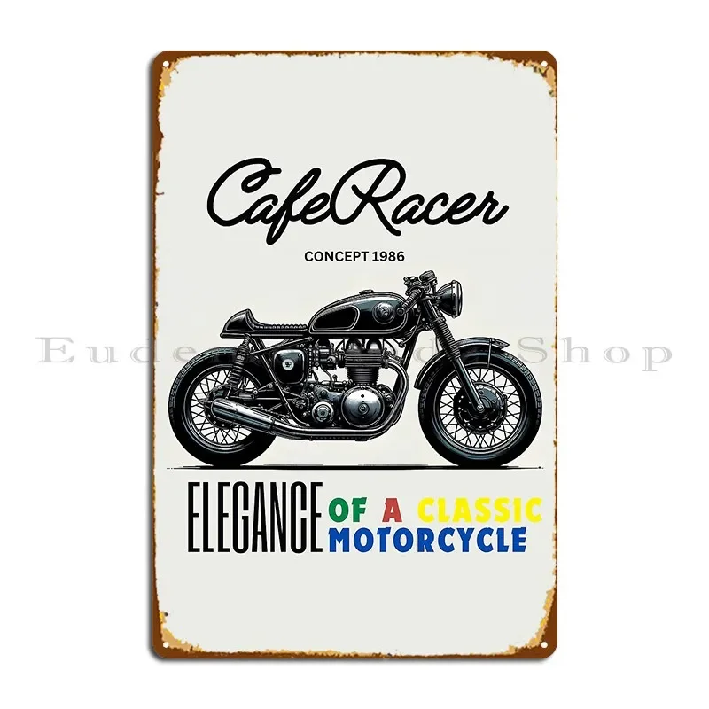 Cafe Racer Concept 1986 Metal Signs Print Wall Cave Cave Wall Plaque Plates Tin Sign Poster