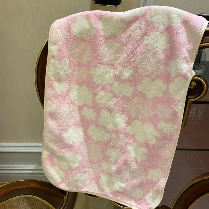 Cute Coral Fleece Face Towel Students Bathroom Washcloth 35x75cm Soft Super Absorbent Toalla Household Ins Korean Style