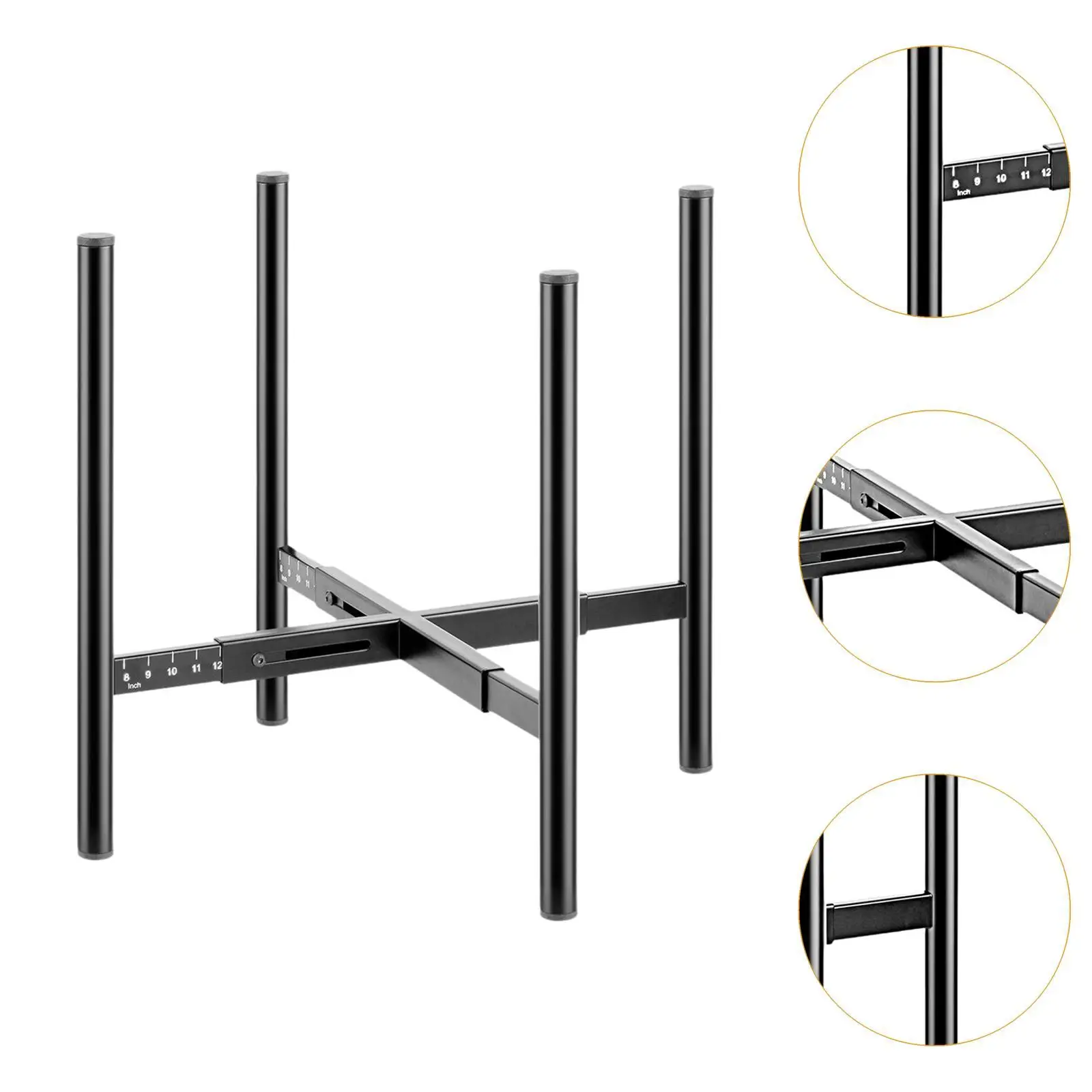 Retractable Metal Plant Stand Strong Load Bearing Stable Support Storage Rack for Garden Yard Indoor Outdoor Office Living Room