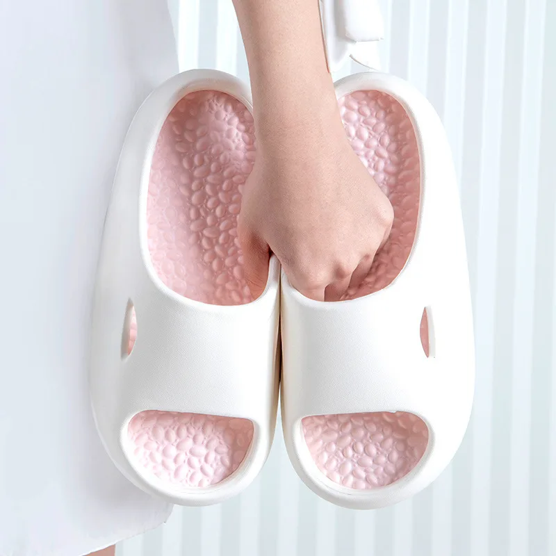 Couple Massage Slippers New Fashion Indoor Outdoor 5cm Thick Sole Household Bathroom Anti Slip Shoes Trendy Beach Slippers Soft