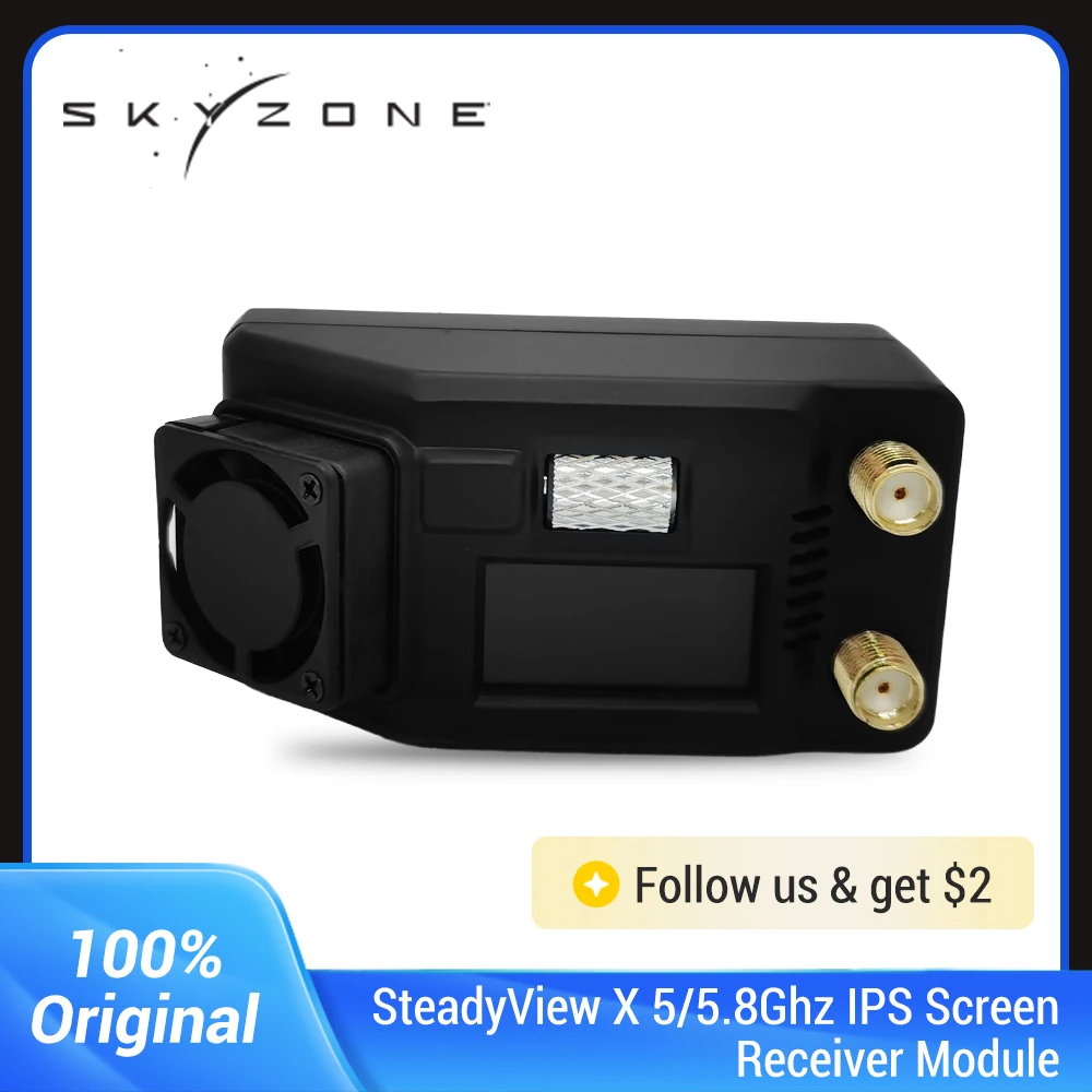 Skyzone SteadyView X 5.8Ghz IPS Screen Receiver Module Shuttle Wheel Control for SKY04X SKY04O COBRA Fatshark FPV Google