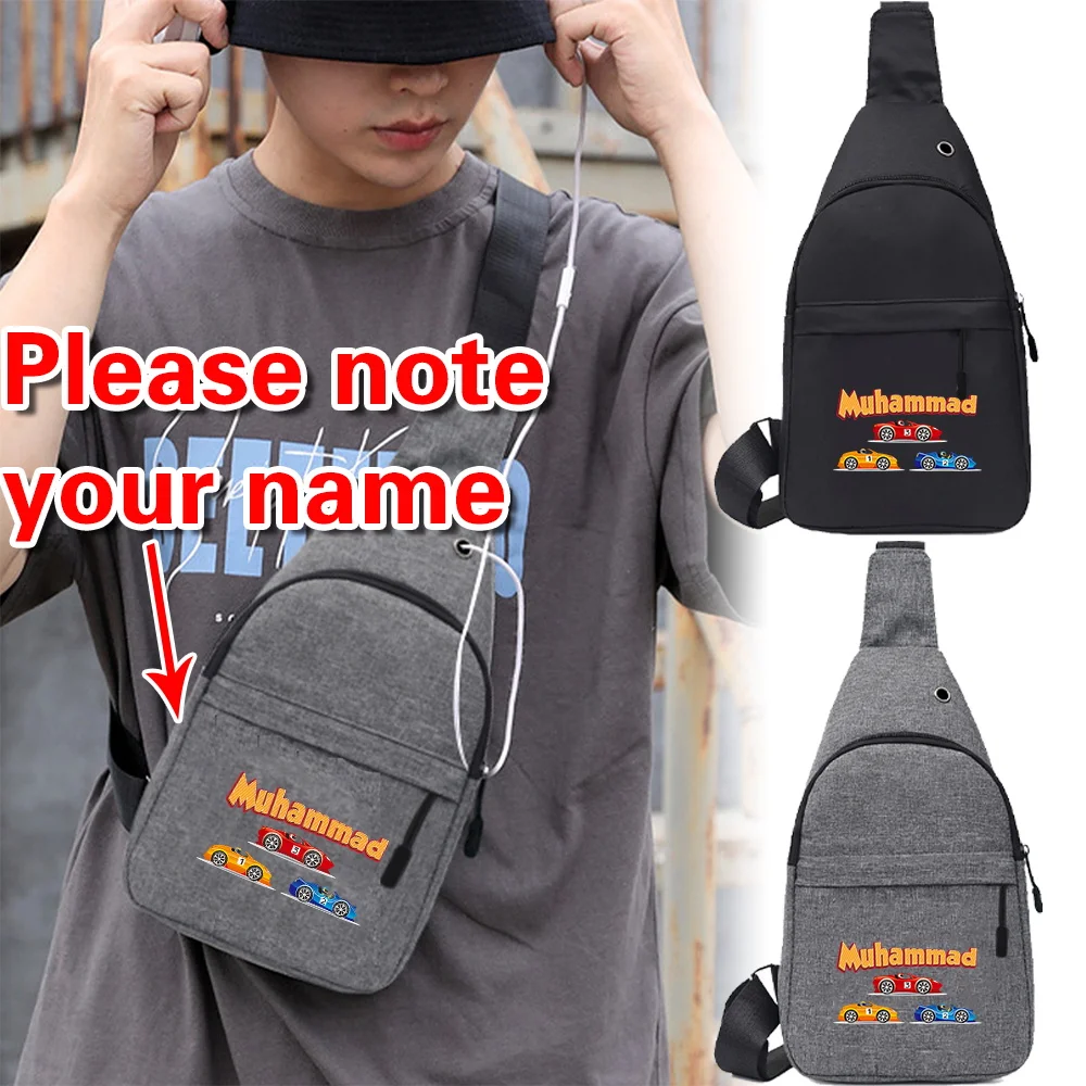 

Персонализированная нагрудная сумка с именем, большая вместительная повседневная многофункциональная сумка через плечо, модная нагрудная сумка для путешествий и пешего туризма