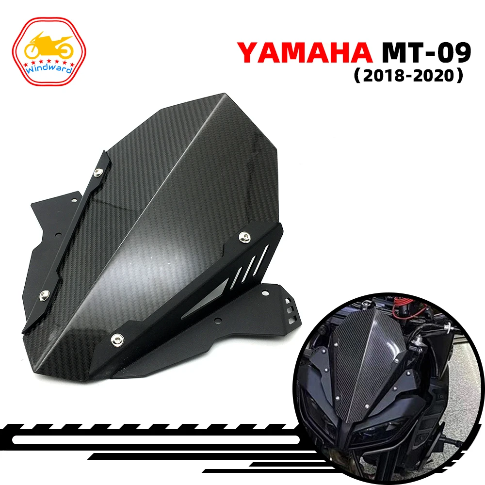 

Fits For YAMAHA MT09 SP MT-09 FZ09 2017 2018 2019 2020 Motorcycle Carbon Fibre Aluminium Sports Windshield visor Windscreen