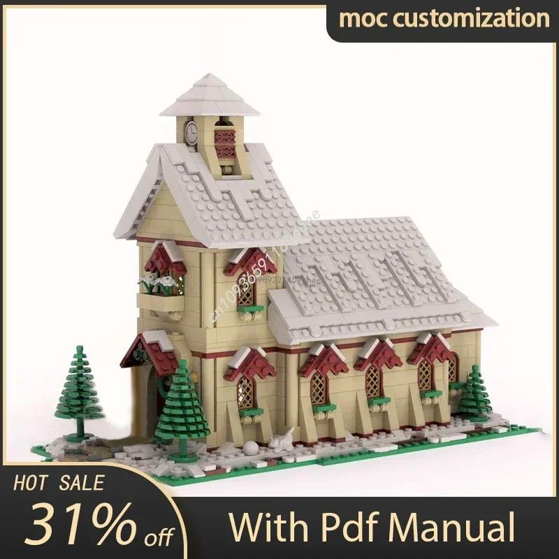 

1405pcs MOC Winter Village Wedding Chapel Building Blocks Set Idea Street View Model Toys Kids Education Gifts