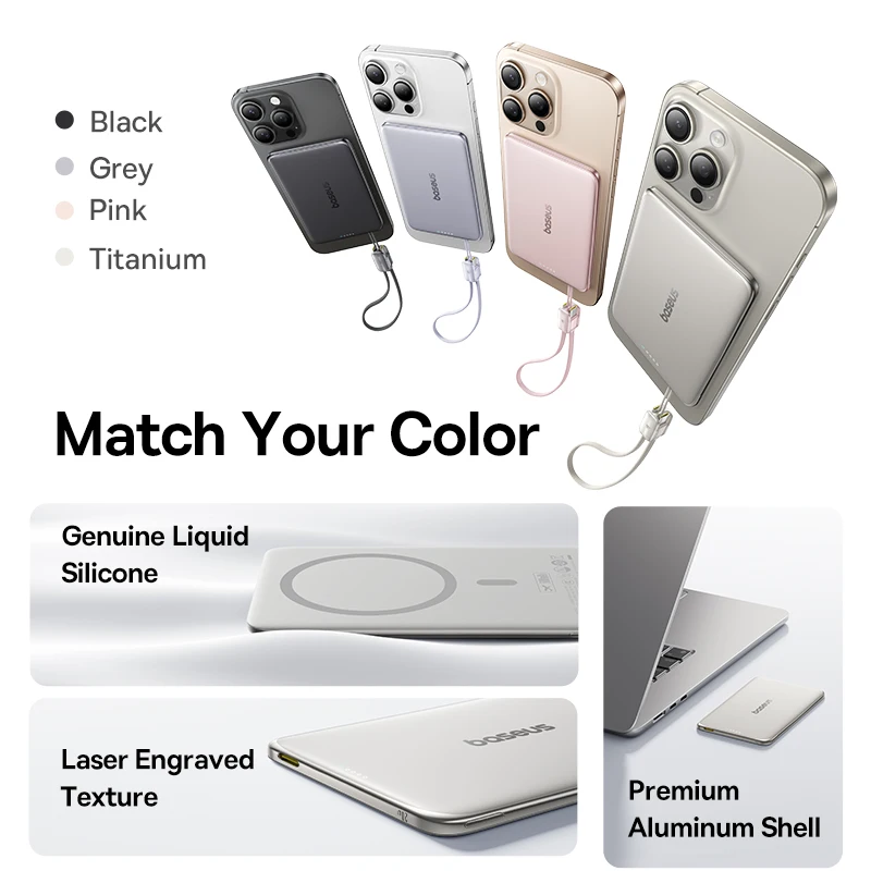 【CCC】Baseus 10000mAh بنك طاقة مغناطيسي 15W لاسلكي PD 27W سلكي سريع USB-C/iP كابل شحن لهاتف iPhone 17 Samsung Xiaomi #6