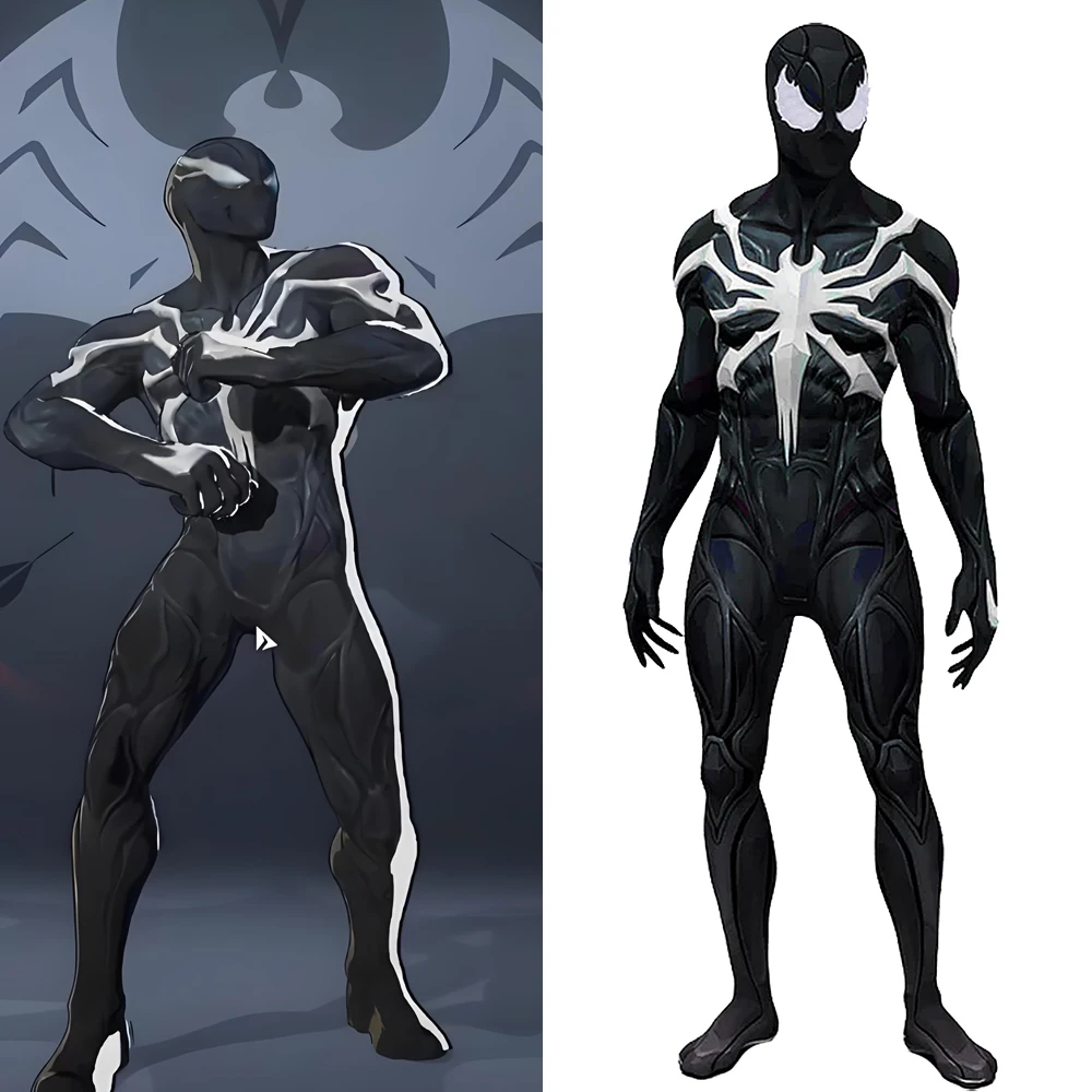

Костюм Человека-паука Marvel Rivals для косплея Bully Symbiote Venom, костюм Человека-паука с 3D принтом, боди из спандекса, костюмы зентай, наряд на Хэллоуин для взрослых и детей