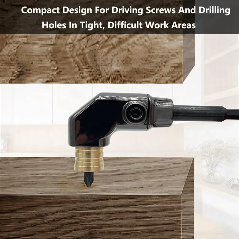 

A26F-Right Angle Drill Attachment, All Metal Body 90 Degree Drill Adapter With Detachable Handle, Drill Bit Corner Adapter