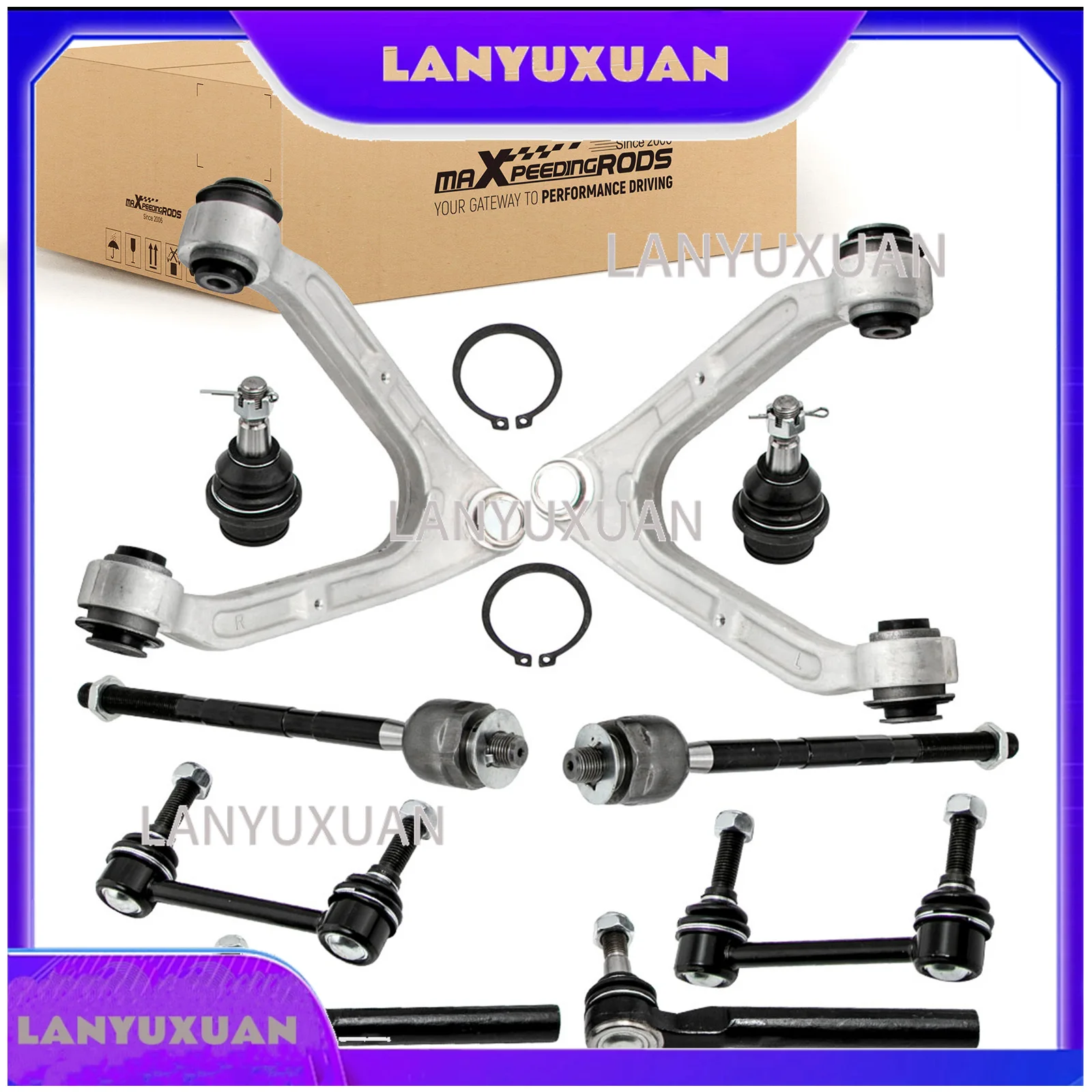 

2026 Front Lower Control Arm Ball Joint Tie Rod Sway Bar L & R for Hummer H3 07-10