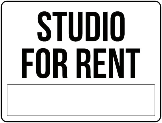 Black and White Studio For Rent Sign Business Signs Sale  Metal Tin Garage Man Cave Wall Decor-aluminum