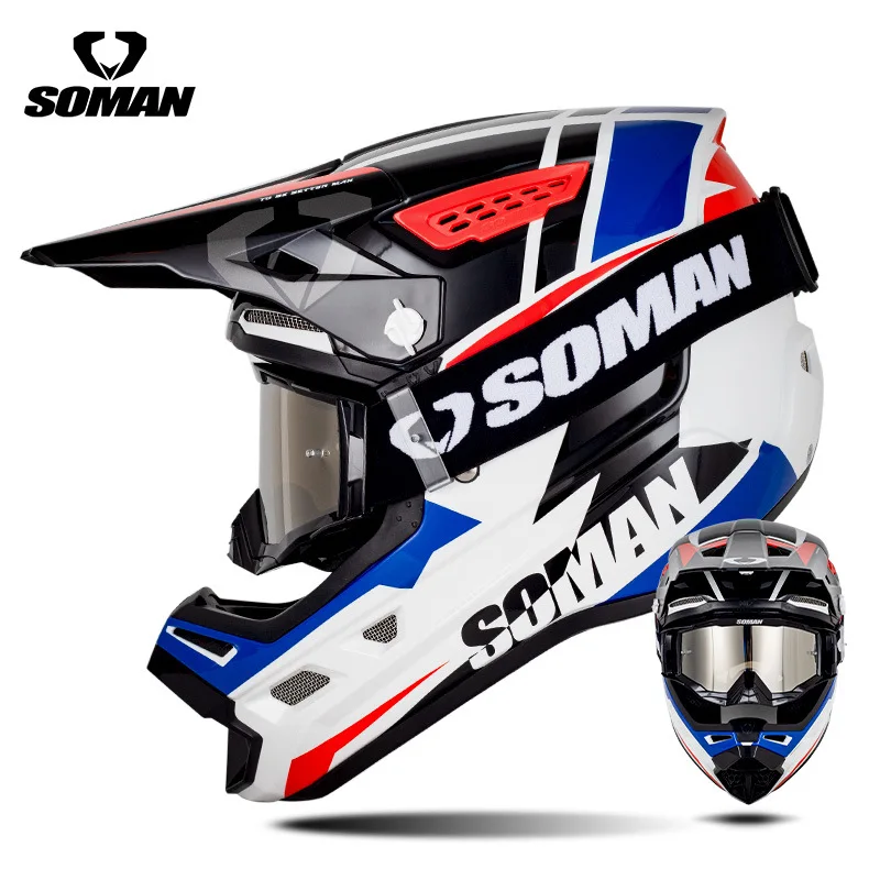 

2025 SOMAN Professional Racing Motocross Helmet Off Road Helmet Motorcycle Cartoon Childrenr ATV Motorcycle MTB Helmet