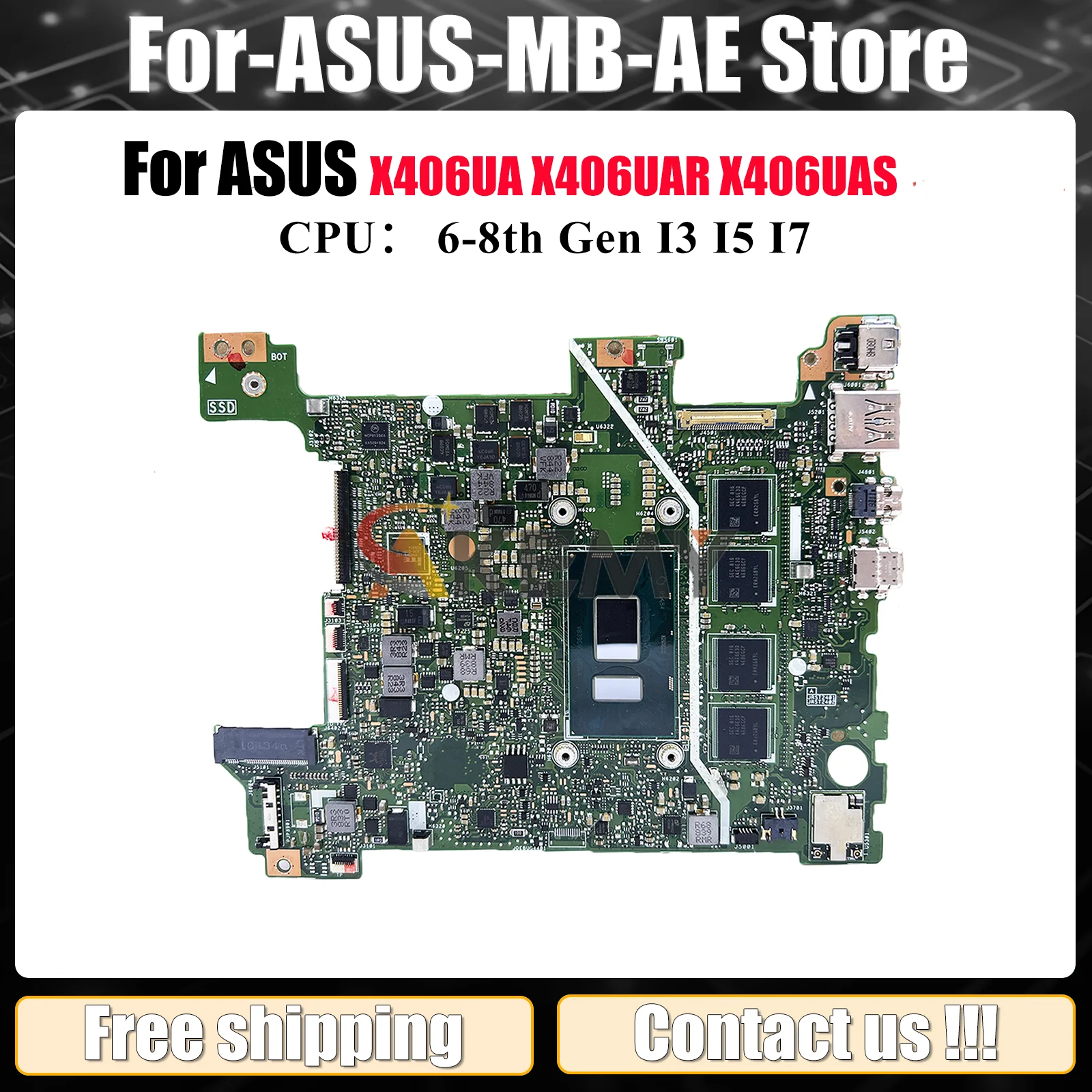 

Материнская плата для ноутбука X406UA для ASUS VivoBook X406UA K406U X406UAR X406U S406U V406U X406UAS с процессором I3 I5 I7 в порядке