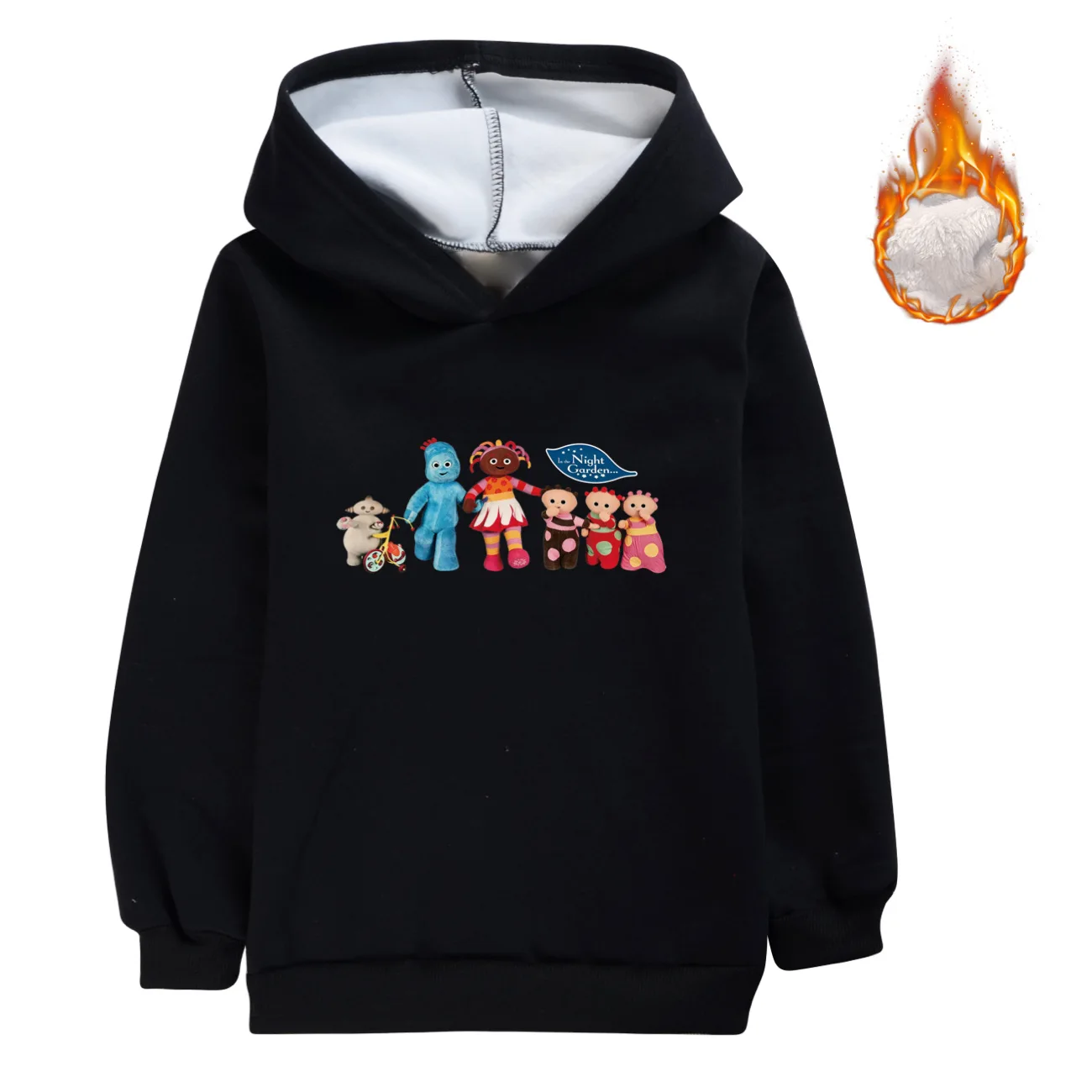 Children Cartoon Makka Pakka Hoodie Kids in The Night Garden Clothes Baby Girls Winter Warm Hoodies Boys Fleece Thicken Coats