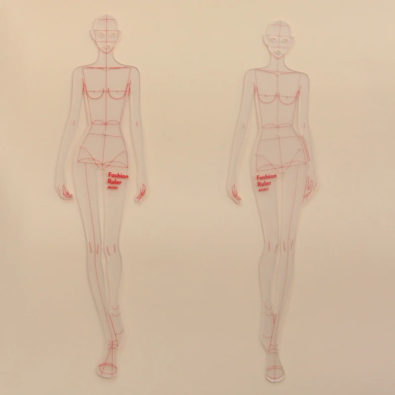 A4 Fashion Drawing Template Ruler Set, Women Clothing Design French Curve Rulers Fashion Illustration Ruler