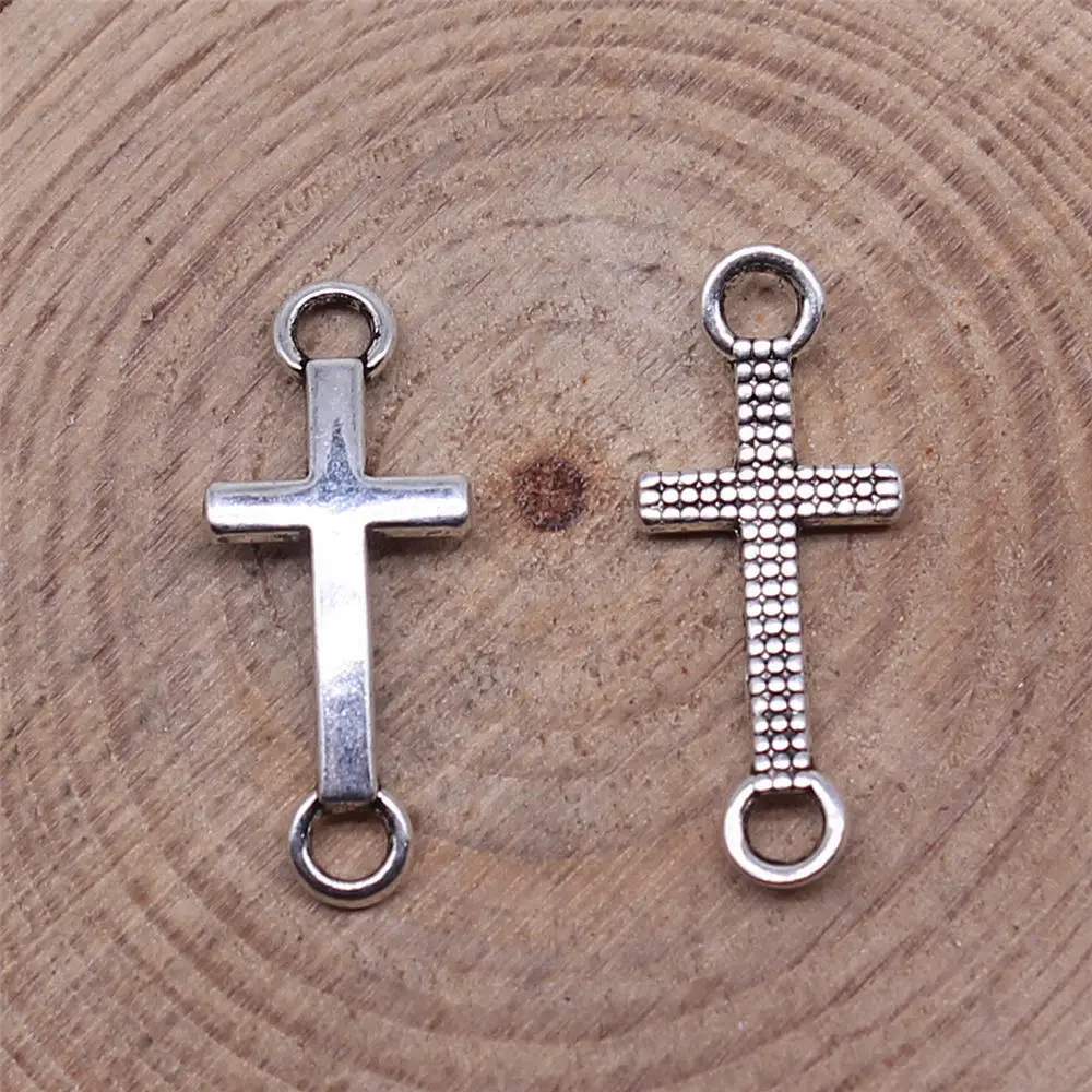 Bag Charm Cross Connector Charms Jewelry For Men 20x8mm 40pcs